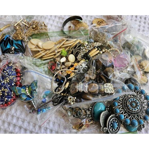 Other - 3.5 Lbs. Beads/Charms/Craft Junk Misc. Jewelry Making Lot Non-Wearable Pounds